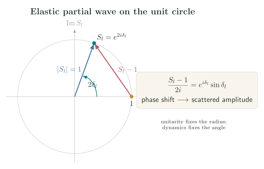 Unit-circle representation of a partial-wave scattering matrix and its scattering-amplitude chord