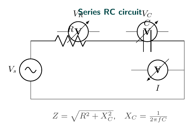 Series RC circuit diagram