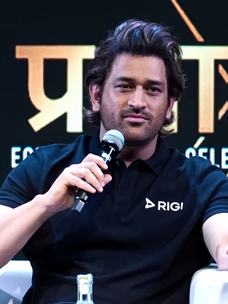 MS Dhoni speaking at Prabhav 2023